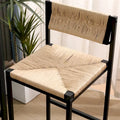 Set of 2 Paper Rope Weave Bar Stools with Footrest