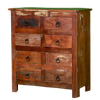 Comò da 81 cm in Legno Massello di Mango con 8 Cassetti