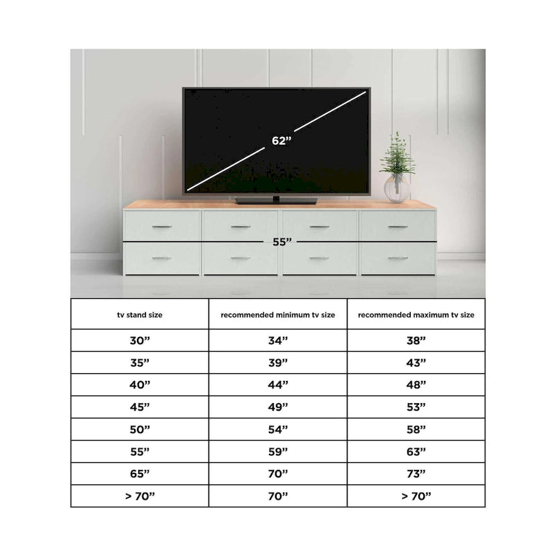 Mobile TV grande con opzione camino, bicolore bianco/marrone