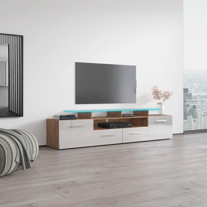 Mobile porta TV moderno con sistema di illuminazione a LED