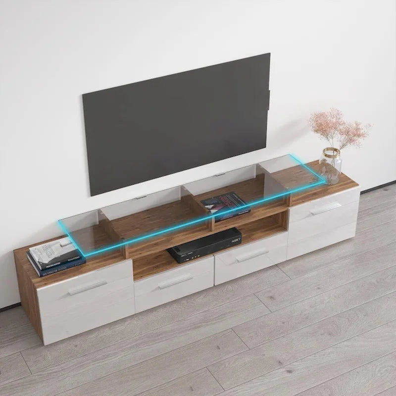 Mobile porta TV moderno con sistema di illuminazione a LED