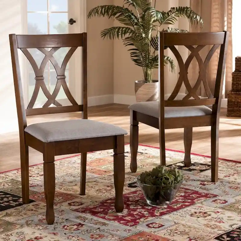 Sedie da pranzo imbottite senza braccioli con schienale traforato