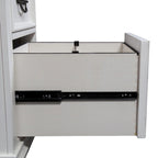 Set scrivania a L con credenza, color carbone bianco spazzolato