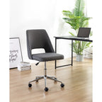 Porthos Home Kimora Office Chair, Linen Upholstery, Roller Wheels