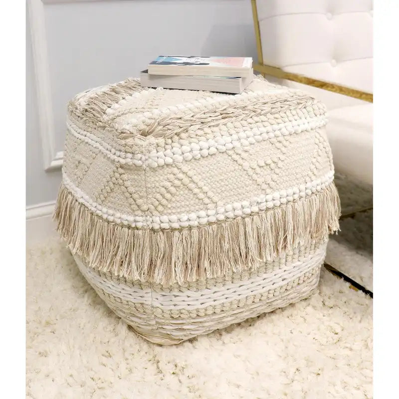 Pouf in cotone Grand Canyon, beige