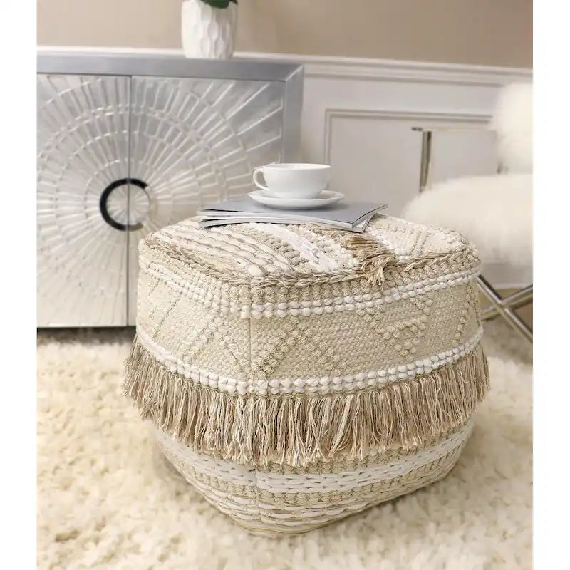 Pouf in cotone Grand Canyon, beige