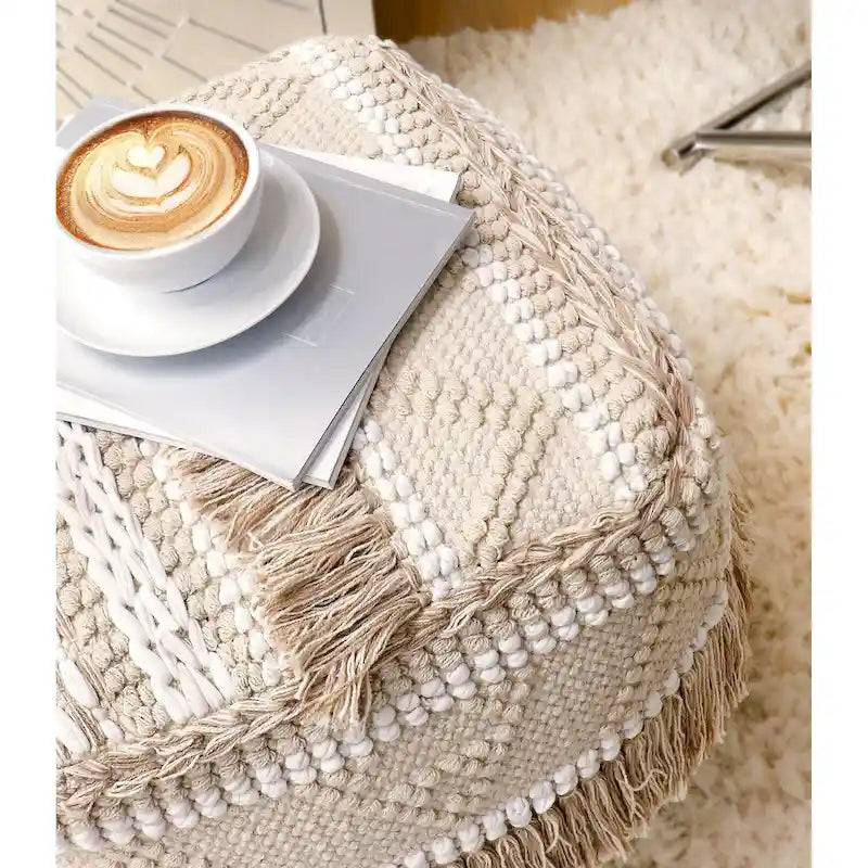 Pouf in cotone Grand Canyon, beige