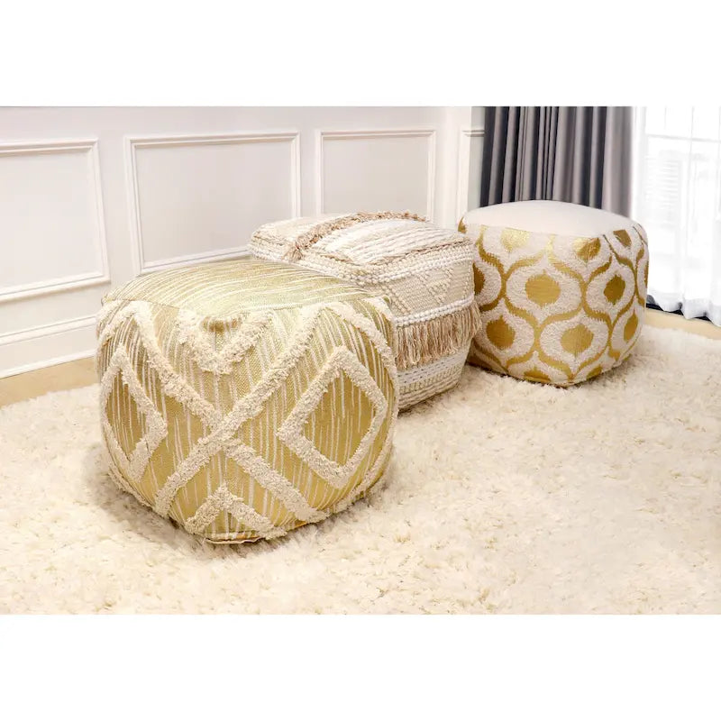Pouf in cotone Grand Canyon, beige