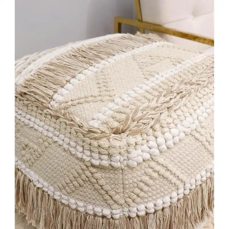 Pouf in cotone Grand Canyon, beige