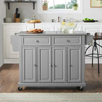 Carrello da Cucina con Piano in Acciaio Inox e Contenitore - 51,5 L x 18 P x 34 H