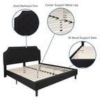 Letto imbottito a piattaforma con materasso a molle insacchettate da 25 cm
