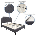 Letto imbottito a piattaforma con materasso a molle insacchettate da 25 cm