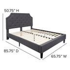 Letto imbottito a piattaforma con materasso a molle insacchettate da 25 cm