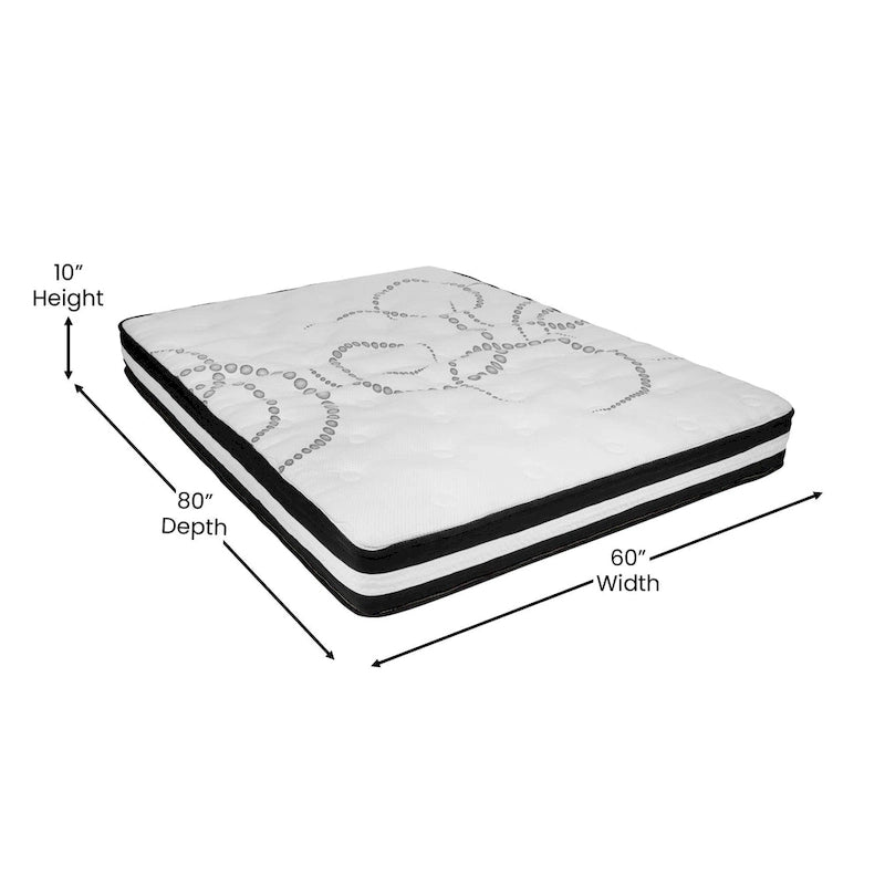 Letto imbottito a piattaforma con materasso a molle insacchettate da 25 cm