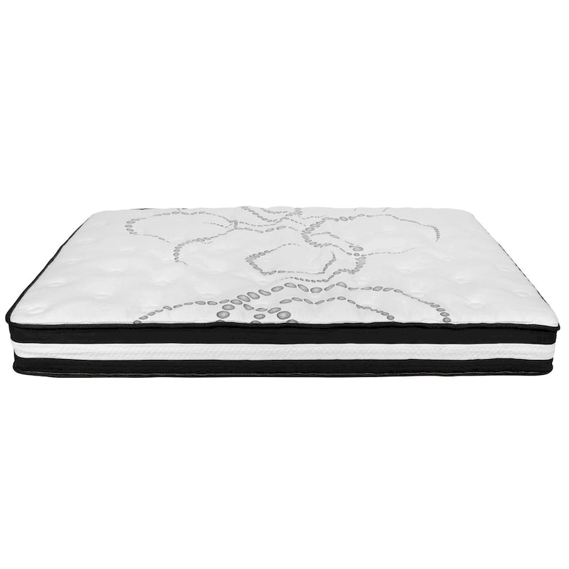 Letto imbottito a piattaforma con materasso a molle insacchettate da 25 cm