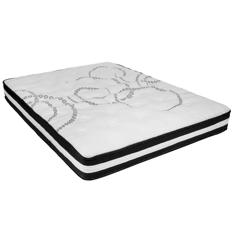 Letto imbottito a piattaforma con materasso a molle insacchettate da 25 cm
