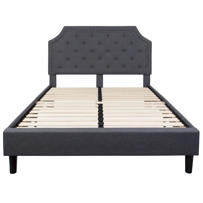 Letto imbottito a piattaforma con materasso a molle insacchettate da 25 cm