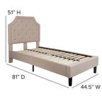 Letto imbottito a piattaforma con materasso a molle insacchettate da 25 cm