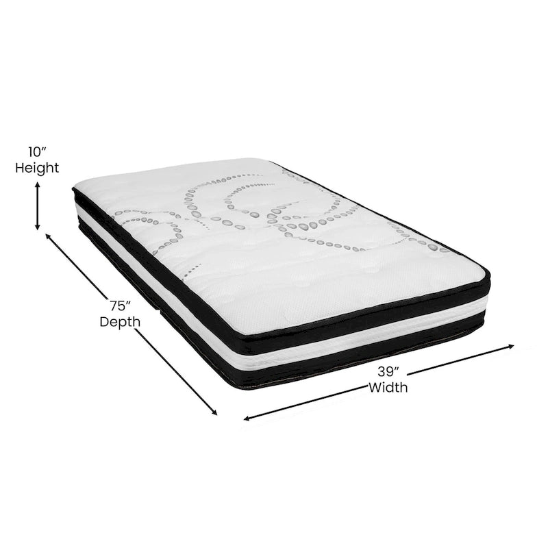 Letto imbottito a piattaforma con materasso a molle insacchettate da 25 cm