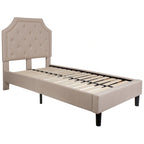 Letto imbottito a piattaforma con materasso a molle insacchettate da 25 cm