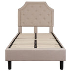 Letto imbottito a piattaforma con materasso a molle insacchettate da 25 cm