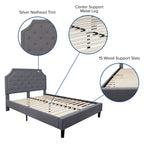 Letto imbottito a piattaforma con materasso a molle insacchettate da 25 cm