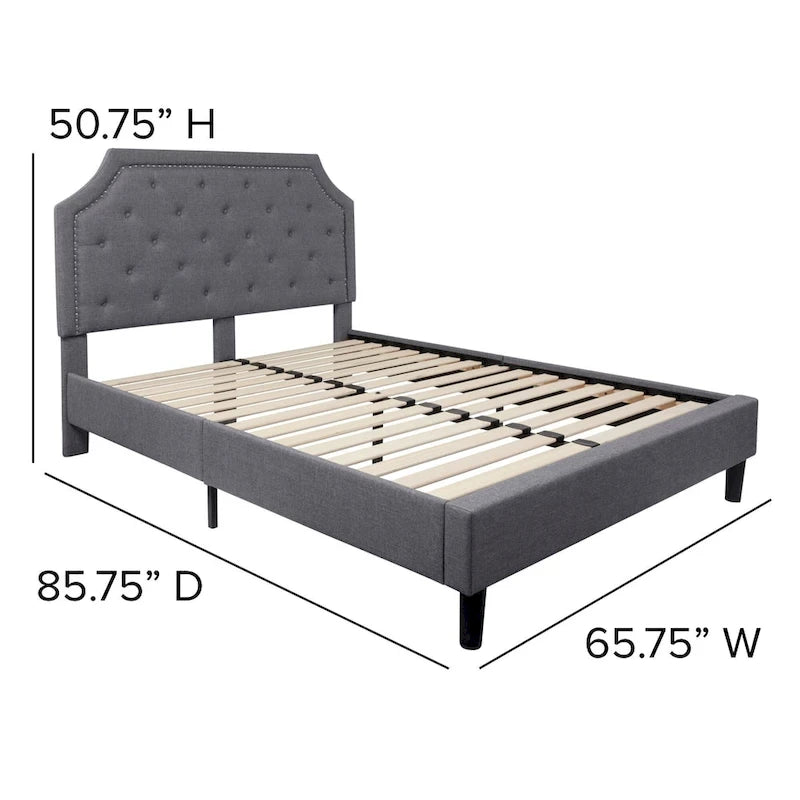 Letto imbottito a piattaforma con materasso a molle insacchettate da 25 cm