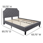 Letto imbottito a piattaforma con materasso a molle insacchettate da 25 cm