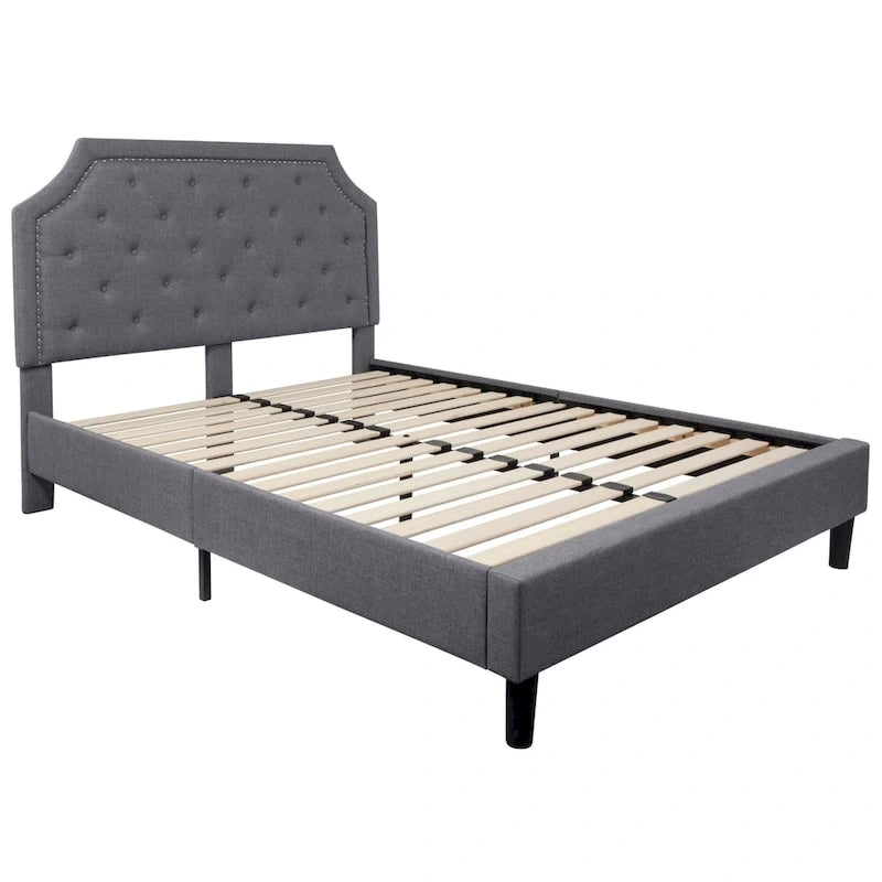 Letto imbottito a piattaforma con materasso a molle insacchettate da 25 cm