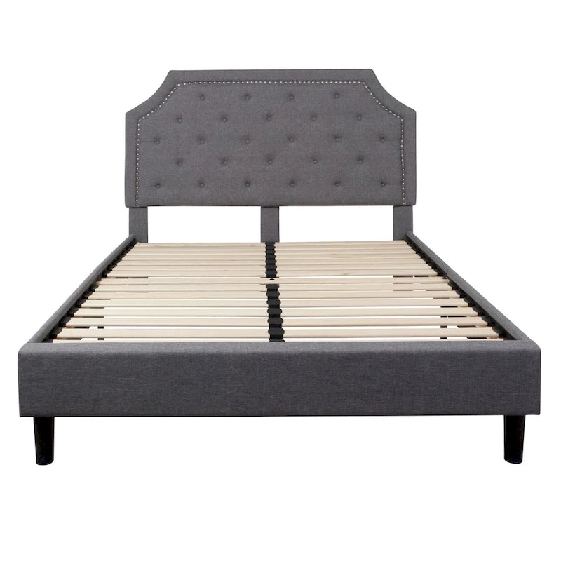 Letto imbottito a piattaforma con materasso a molle insacchettate da 25 cm