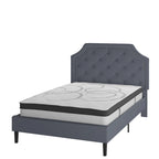Letto imbottito a piattaforma con materasso a molle insacchettate da 25 cm