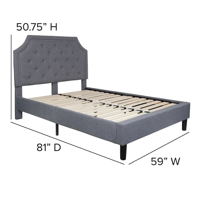 Letto imbottito a piattaforma con materasso a molle insacchettate da 25 cm