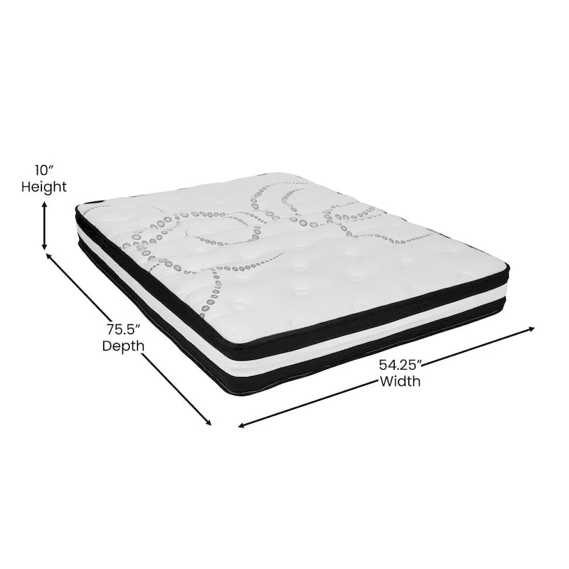 Letto imbottito a piattaforma con materasso a molle insacchettate da 25 cm