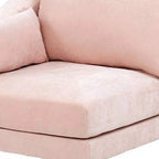 Poltrona angolare modulare a braccio singolo da 84 cm con 2 cuscini lombari, rosa cipria