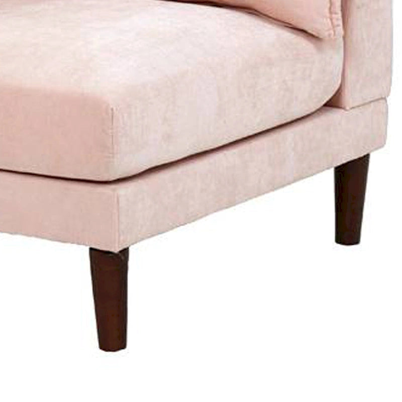 Poltrona angolare modulare a braccio singolo da 84 cm con 2 cuscini lombari, rosa cipria