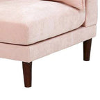 Poltrona angolare modulare a braccio singolo da 84 cm con 2 cuscini lombari, rosa cipria