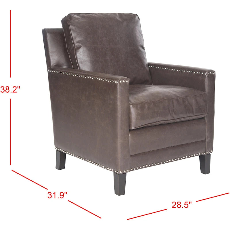 Poltrona Club in Tessuto Poliestere con Rivetti - 28.5"L x 31.9"P x 38.2"H
