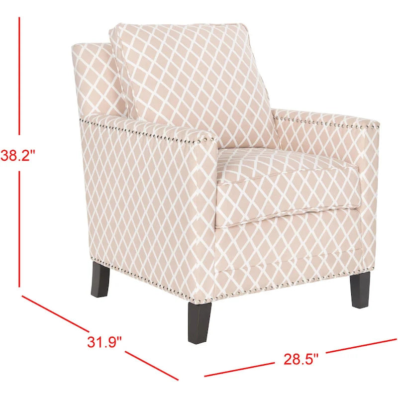 Poltrona Club in Tessuto Poliestere con Rivetti - 28.5"L x 31.9"P x 38.2"H