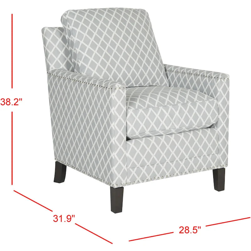Poltrona Club in Tessuto Poliestere con Rivetti - 28.5"L x 31.9"P x 38.2"H