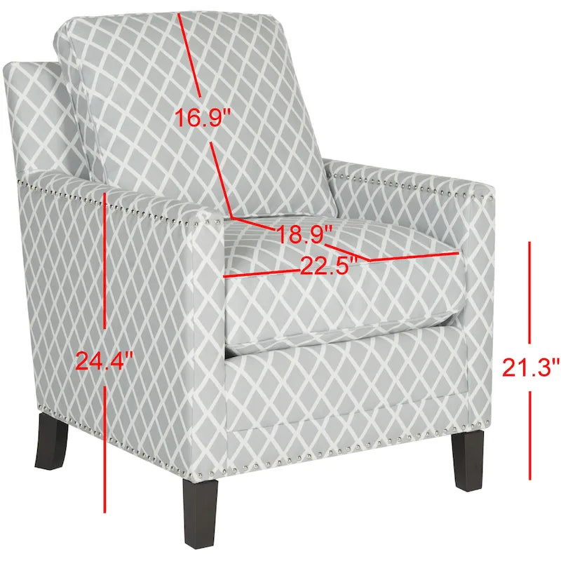Poltrona Club in Tessuto Poliestere con Rivetti - 28.5"L x 31.9"P x 38.2"H