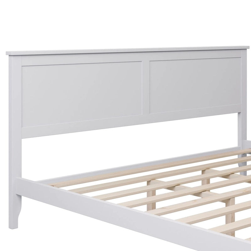 Struttura Letto King Size con Testiera, in Legno di Pino e MDF