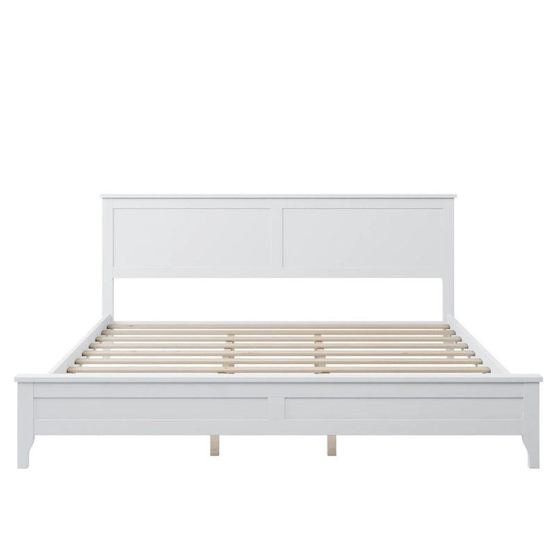 Struttura Letto King Size con Testiera, in Legno di Pino e MDF