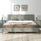 Struttura Letto King Size con Testiera, in Legno di Pino e MDF