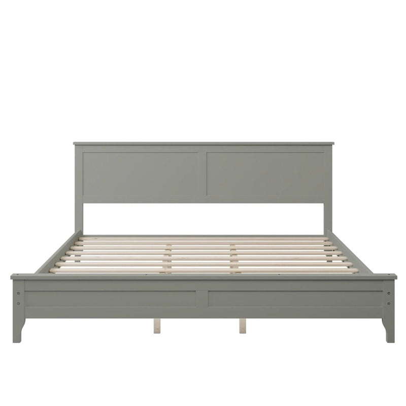 Struttura Letto King Size con Testiera, in Legno di Pino e MDF