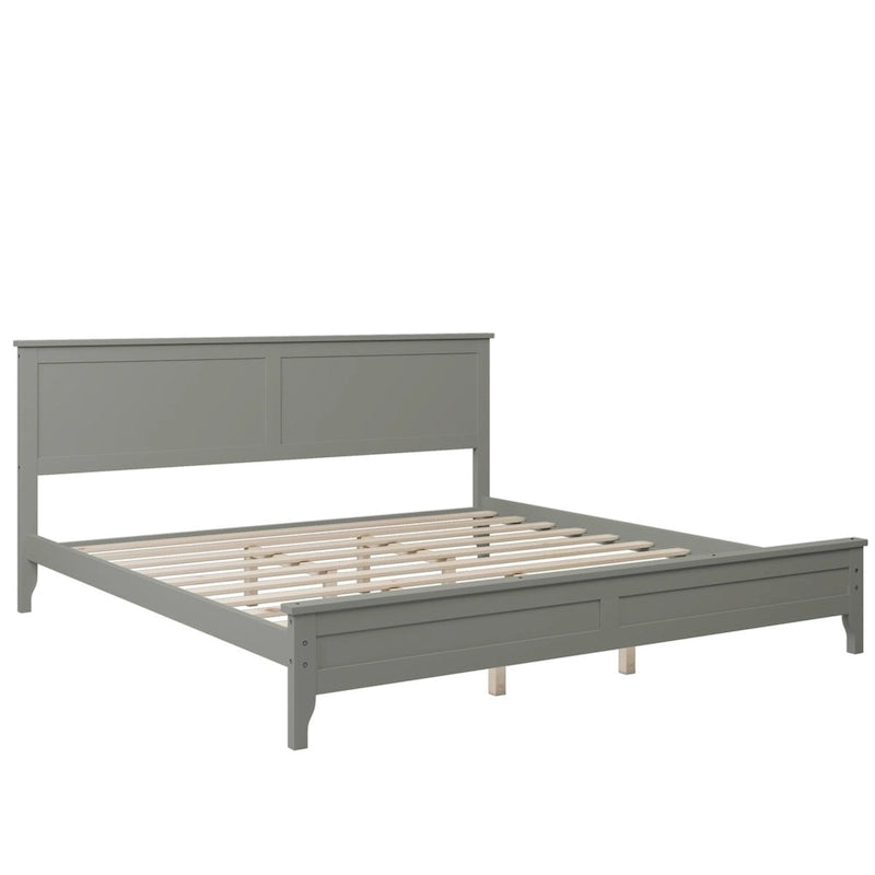 Struttura Letto King Size con Testiera, in Legno di Pino e MDF