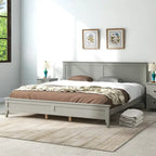 Struttura Letto King Size con Testiera, in Legno di Pino e MDF