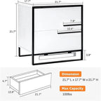 Comodino con luce LED e 2 cassetti