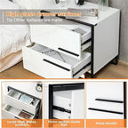 Comodino con luce LED e 2 cassetti