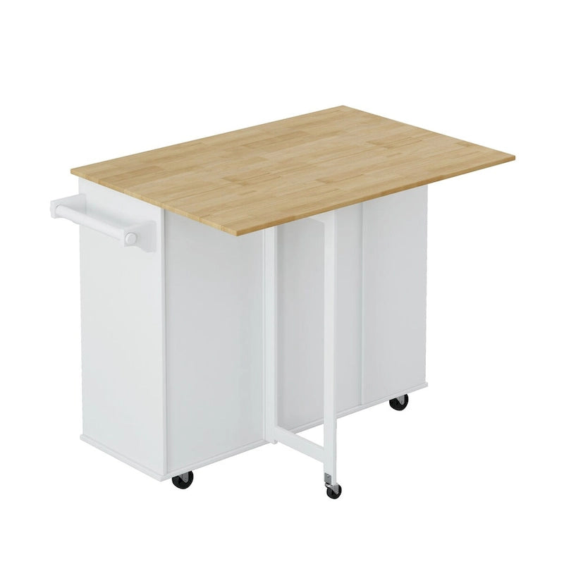 Carrello da Cucina con Isola e Ante con Cassetti