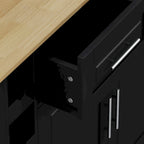 Carrello da Cucina con Isola e Ante con Cassetti